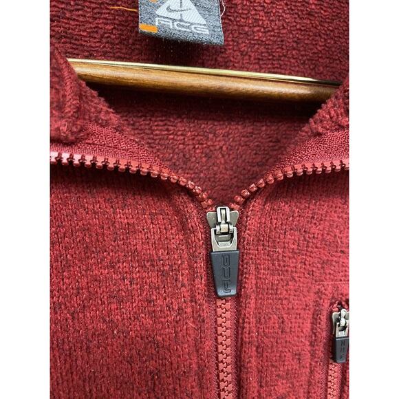 Vintage Nike ACG Full Zip Fleece Jacket Red Sweater Sweatshirt Mens XL Y2K 90s - Picture 5 of 6